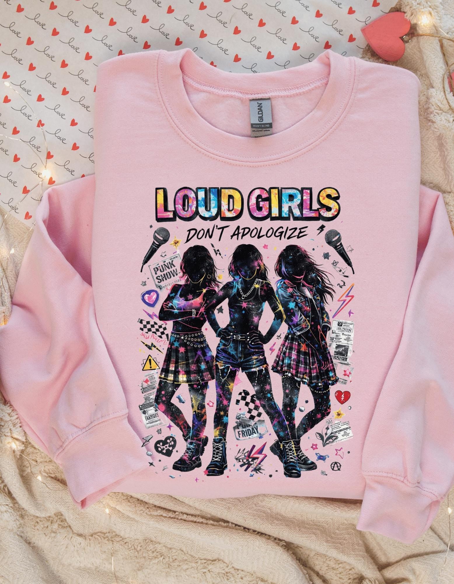 Loud Girls Don't Apologize Sweatshirt | Feminist Silhouette Graphic