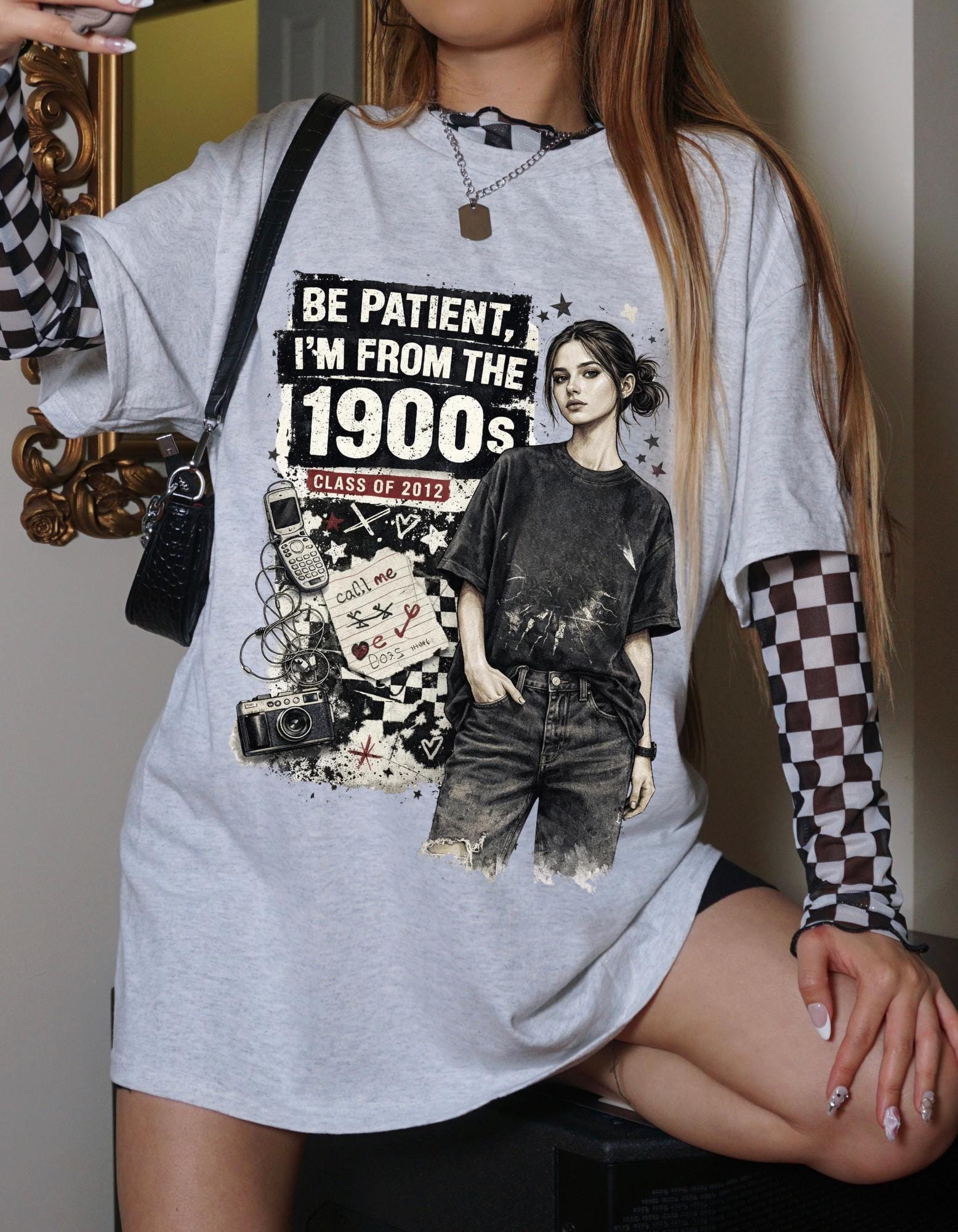 Be Patient I'm From The 1900s T-Shirt | Vintage Girl Graphic Tee