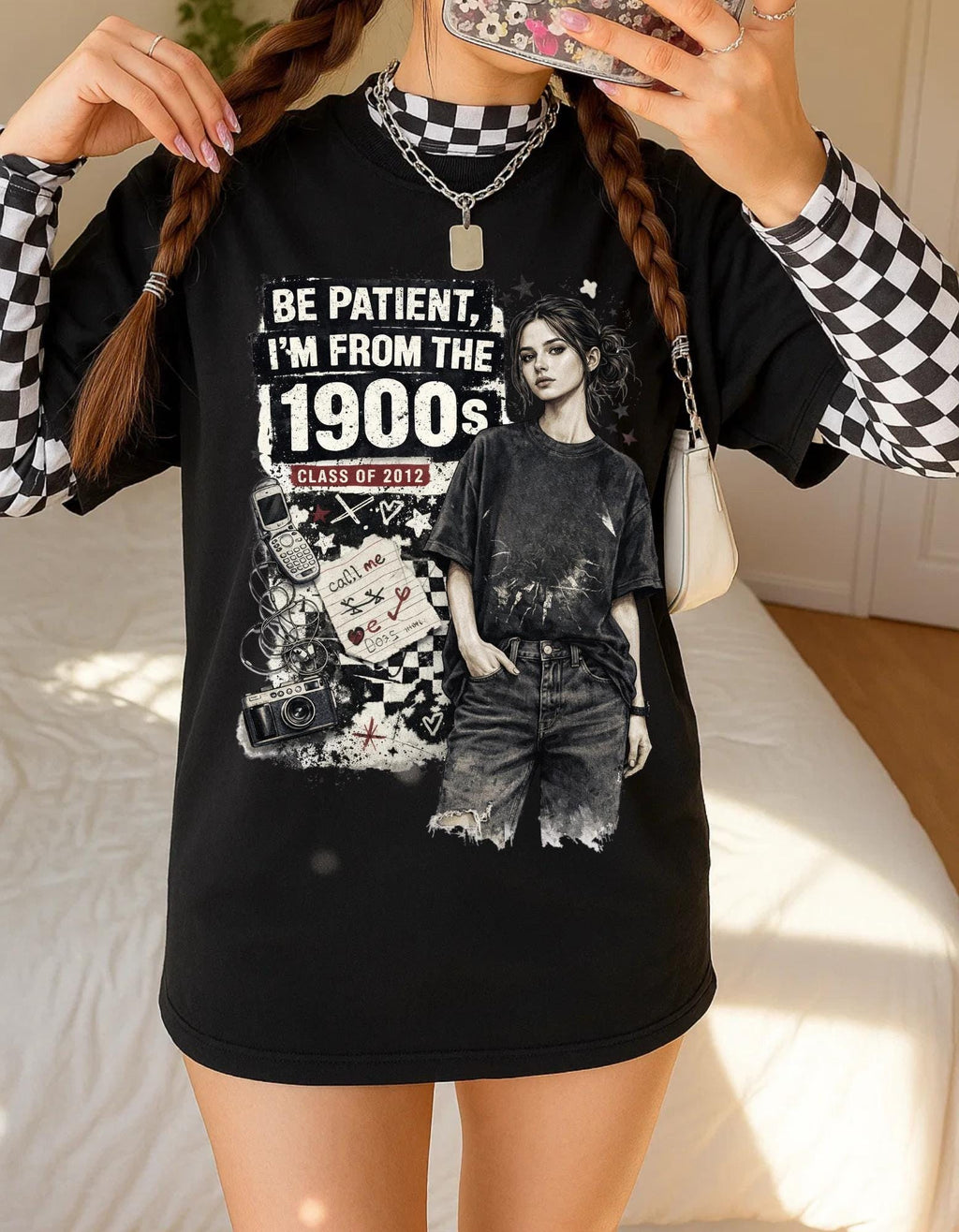 Be Patient I'm From The 1900s T-Shirt | Vintage Girl Graphic Tee