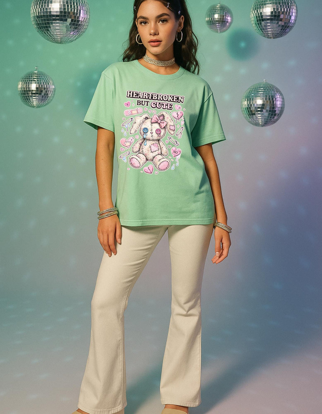 Heartbroken But Cute bunny plush T-Shirt | kawaii sad stuffed animal design