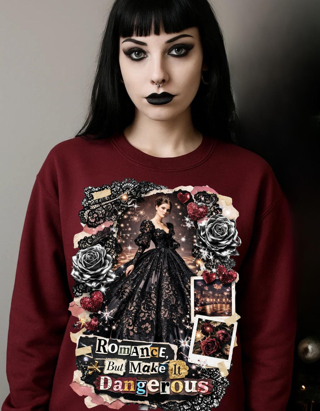 Gothic Regency Romance Crewneck Sweatshirt | Dark Romance Aesthetic