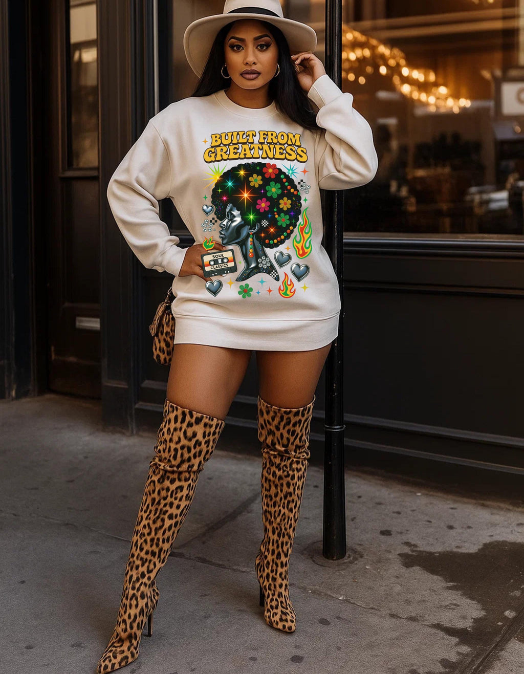 Rooted in Brilliance Sweatshirt | Afro Comb Books Fist Floral Art | Black Power Pride Crewneck