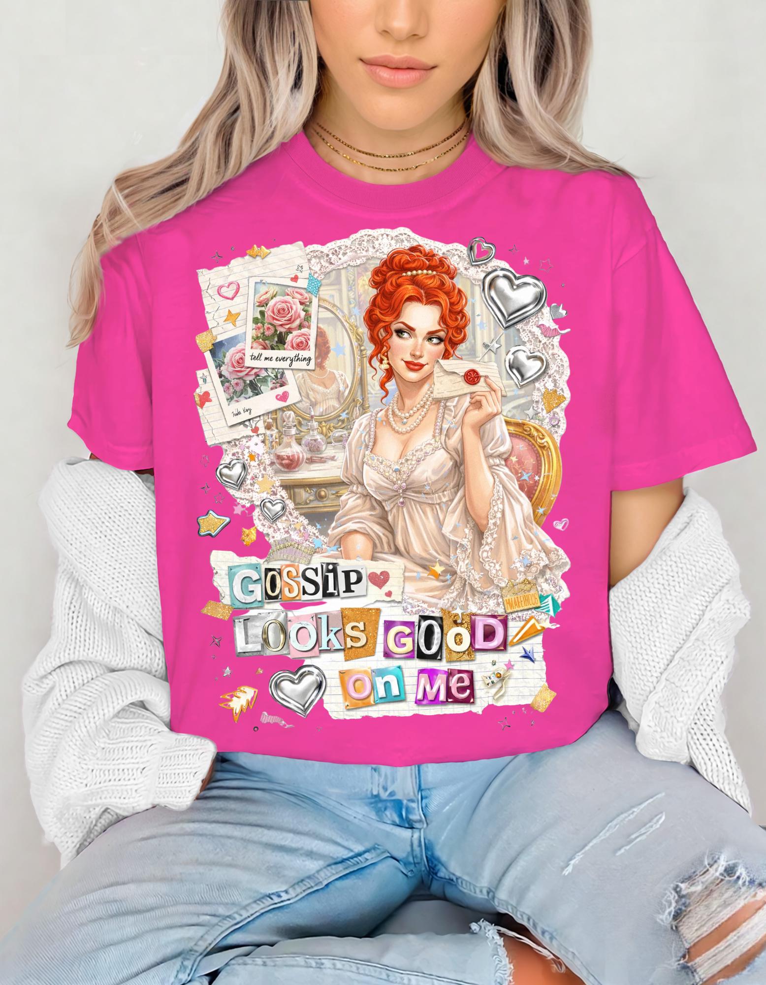 Gossip Looks Good On Me Tee | Vintage Pinup Woman Illustration