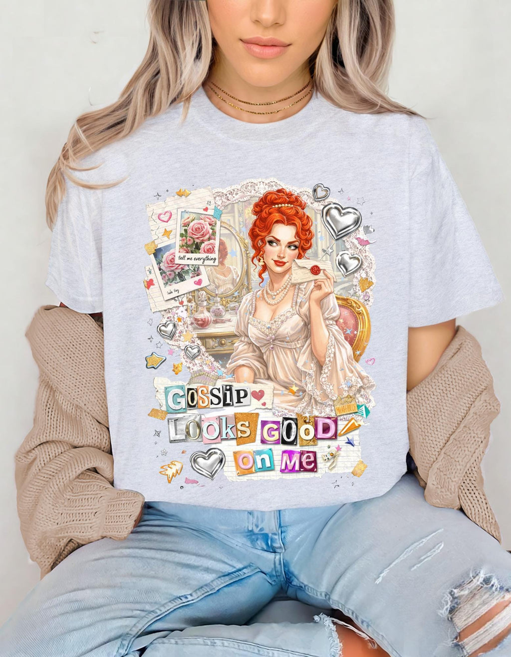 Gossip Looks Good On Me Tee | Vintage Pinup Woman Illustration
