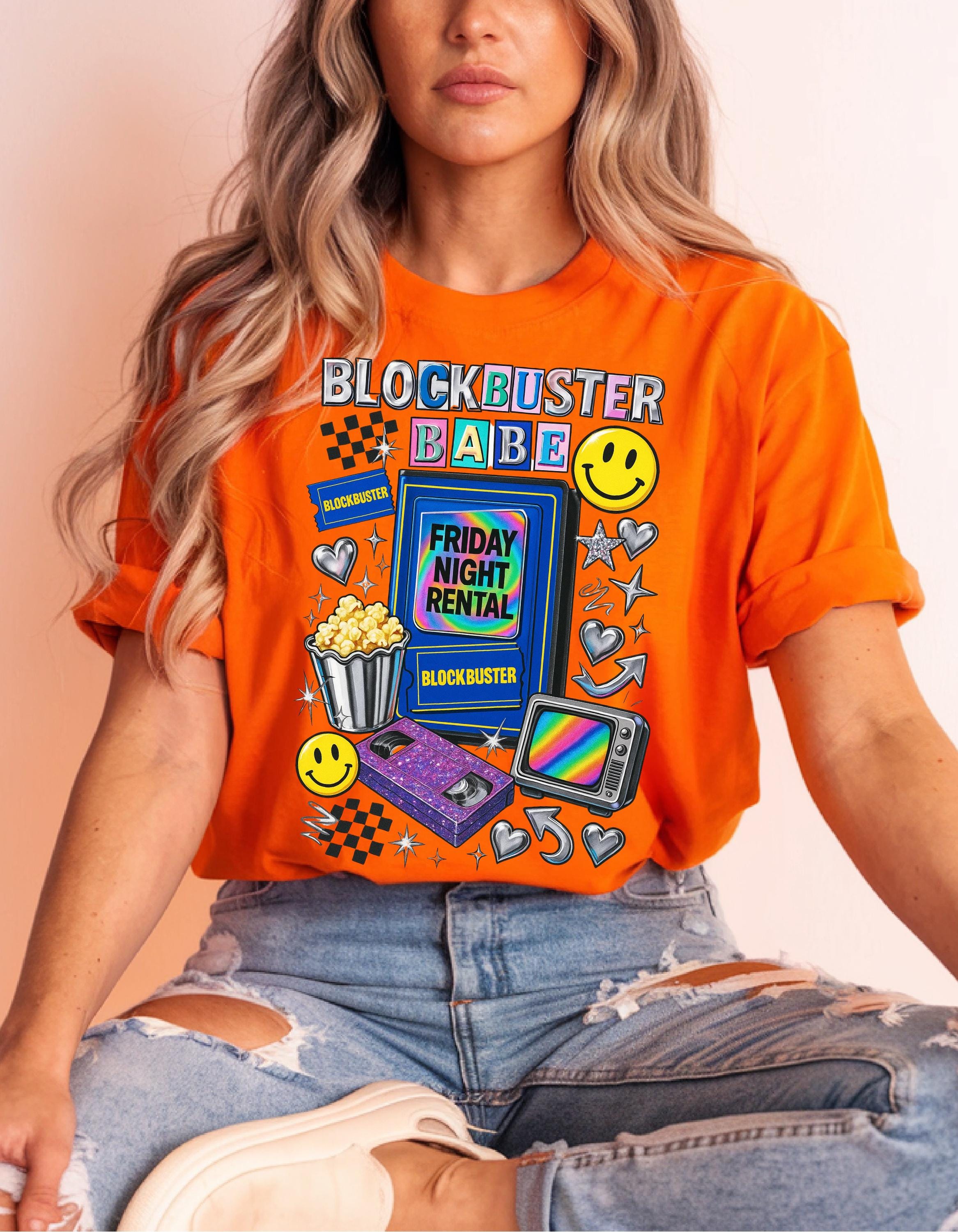 90s video store Babe T-Shirt | Retro VHS Popcorn Arcade Smileys