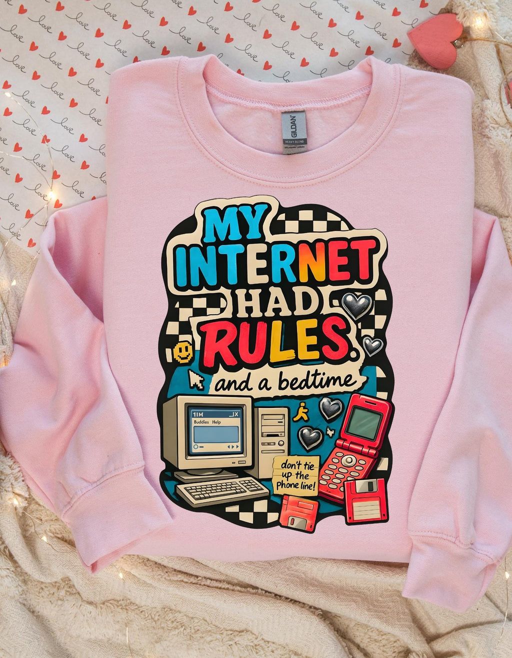 Y2K My Internet Had Rules Sweatshirt 90s Dial Up Computer Crewneck Retro Tech Nostalgia Graphic Funny Millennial Shirt