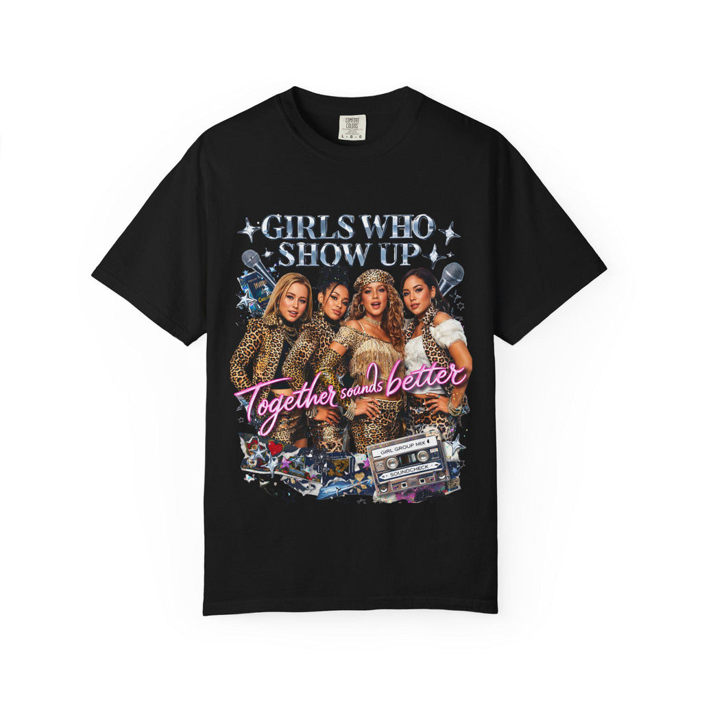 Leopard Girl Group Tee T-Shirt | Girls Who Show Up Y2K Pop Nostalgia Leopard Print