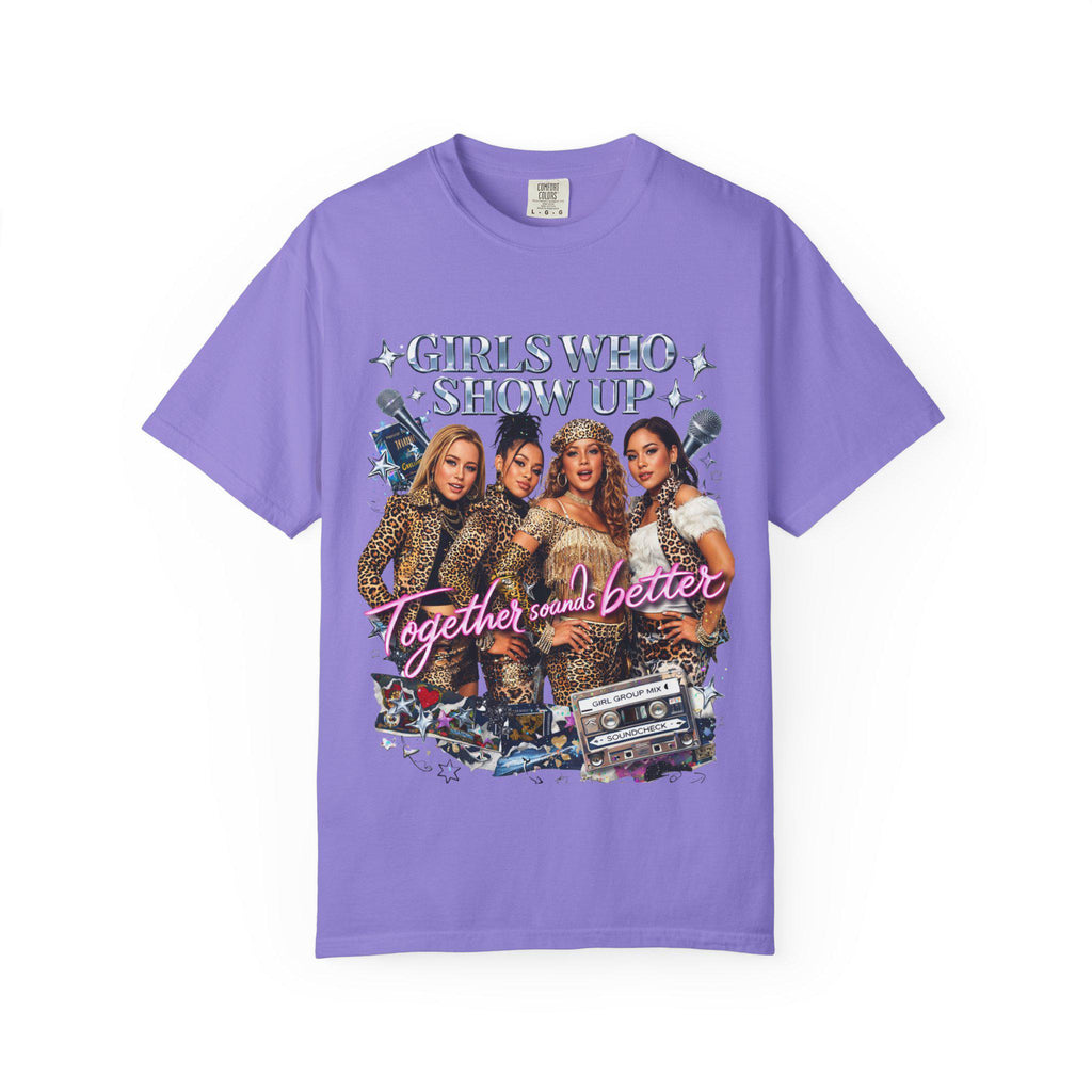 Leopard Girl Group Tee T-Shirt | Girls Who Show Up Y2K Pop Nostalgia Leopard Print