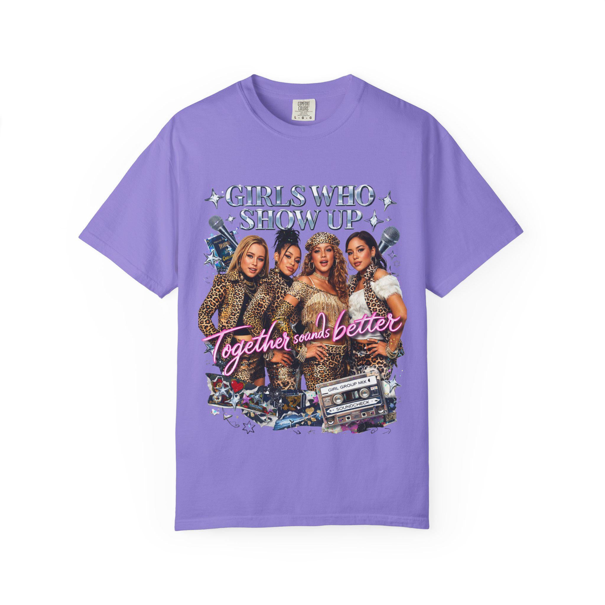 Leopard Girl Group Tee T-Shirt | Girls Who Show Up Y2K Pop Nostalgia Leopard Print