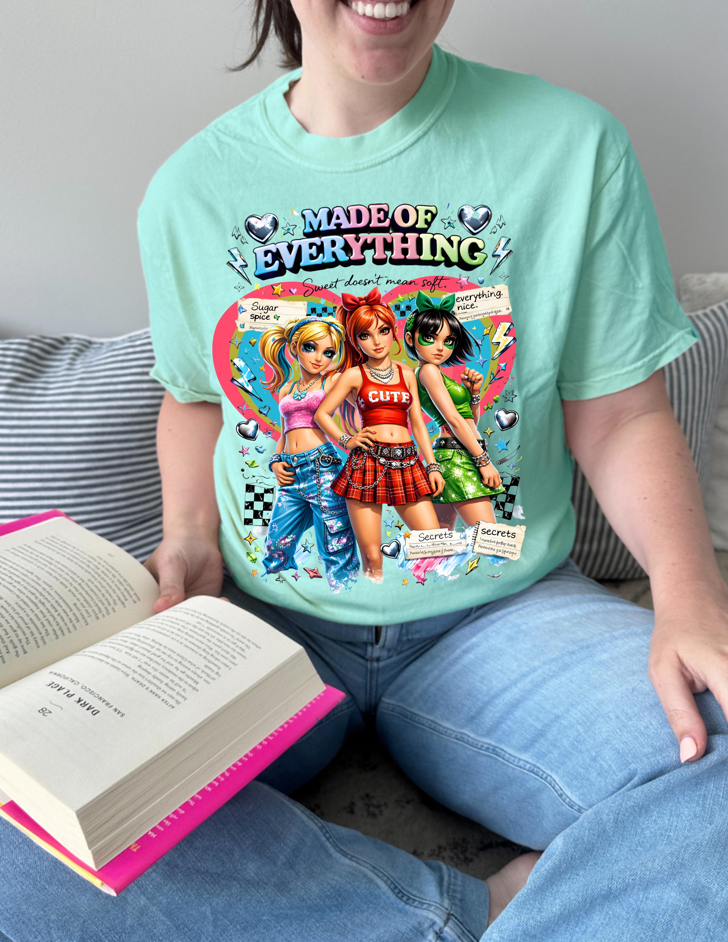 Y2K Cartoon Girl Trio Graphic T-shirt | Made of Everything Pop Culture Tee