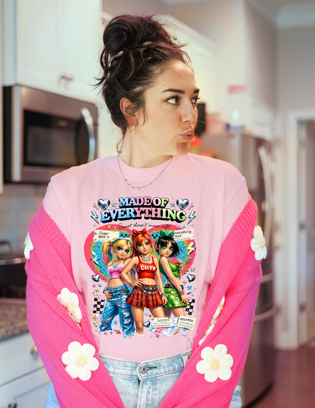 Y2K Cartoon Girl Trio Graphic T-shirt | Made of Everything Pop Culture Tee