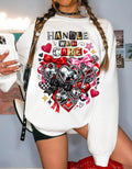 Handle With Care Ransom Note Heart Padlock Valentine's Day Sweatshirt - Funny Anti Valentine Gift Unisex Edgy Love Sweater