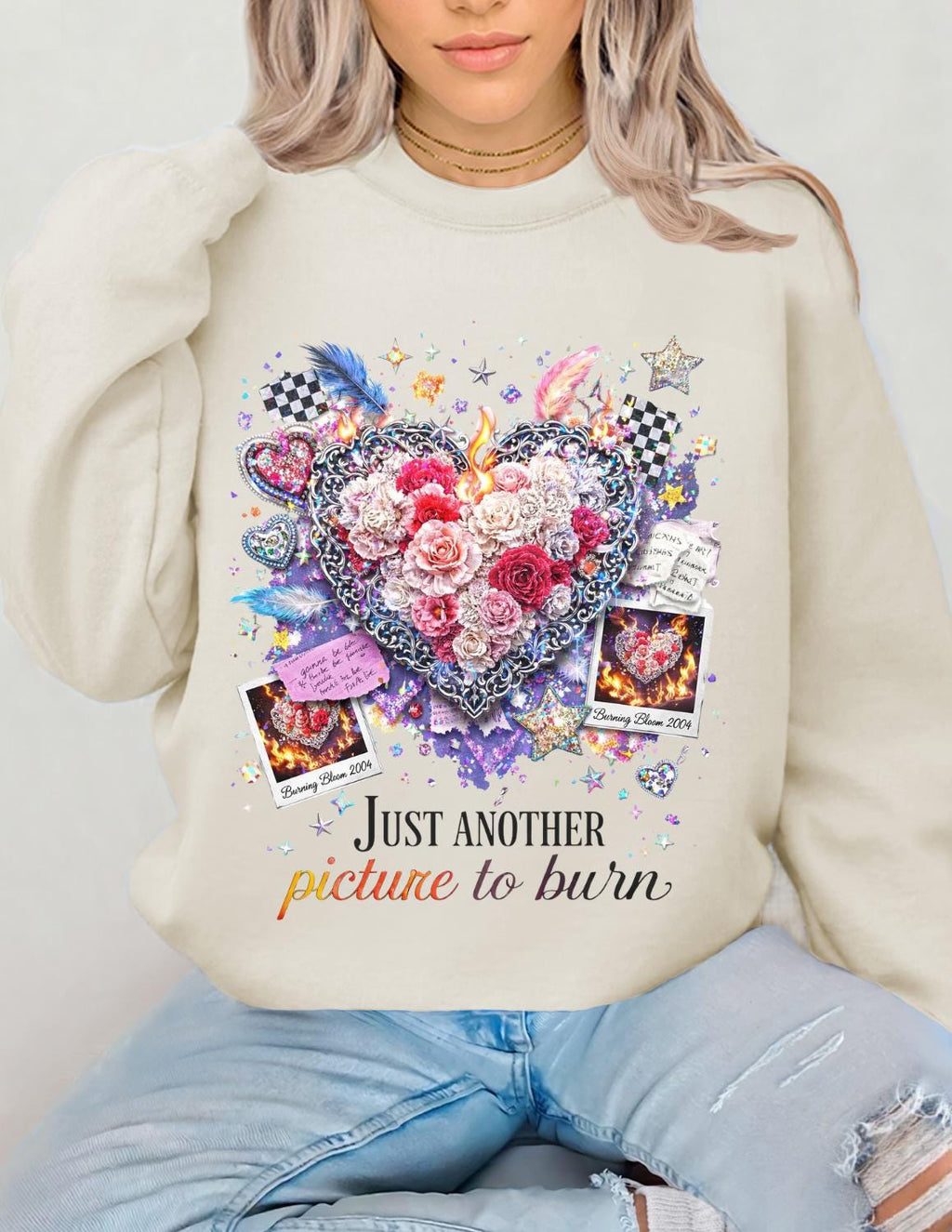 Picture Burn Breakup Sweatshirt | Sarcastic Relationship Humor Quote Tee for Heartbreak Recovery