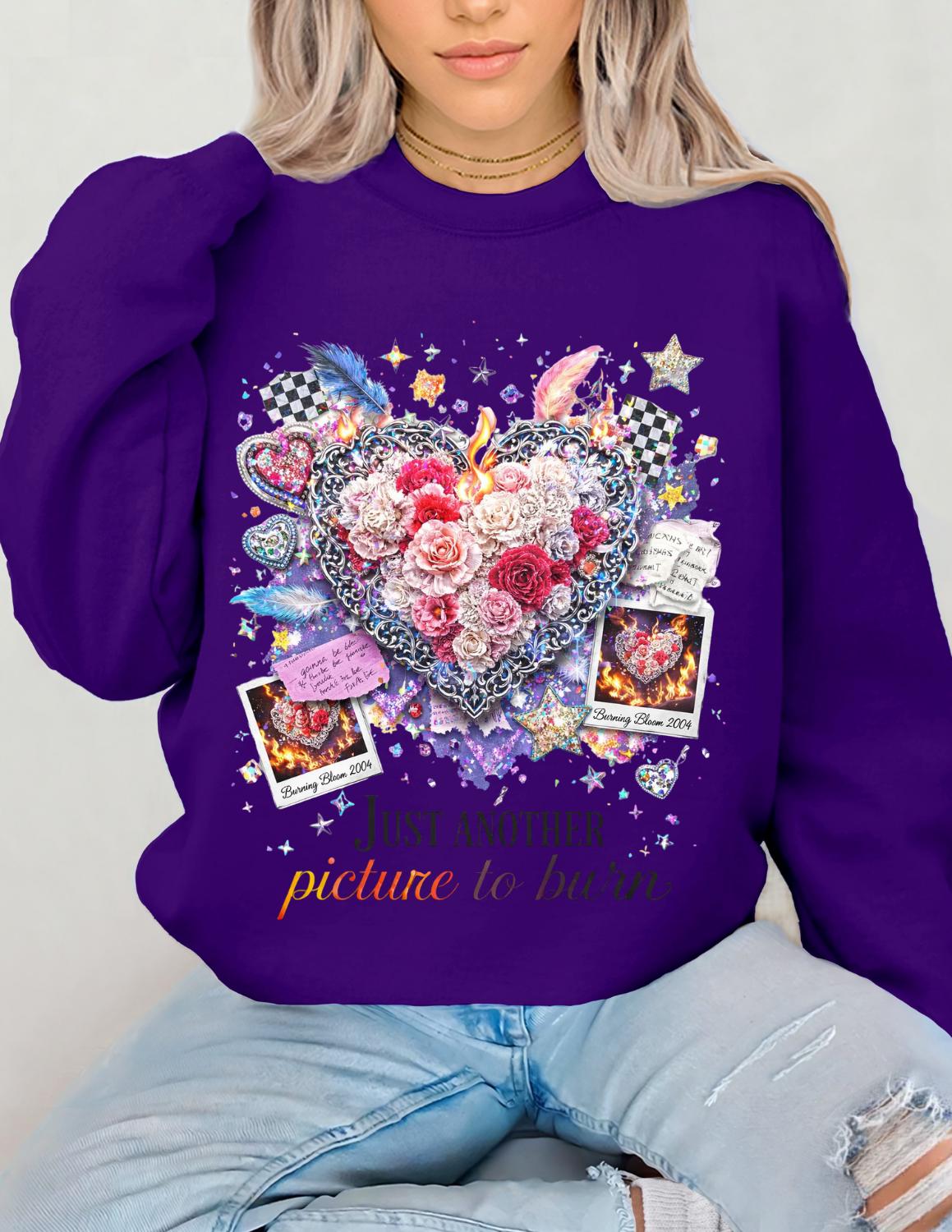 Picture Burn Breakup Sweatshirt | Sarcastic Relationship Humor Quote Tee for Heartbreak Recovery