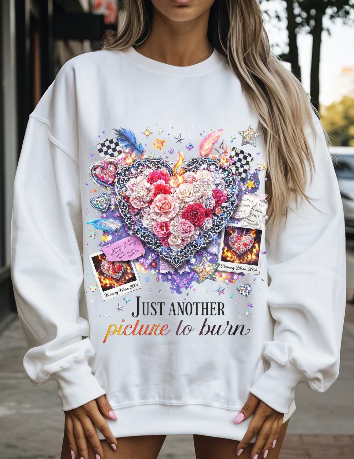 Picture Burn Breakup Sweatshirt | Sarcastic Relationship Humor Quote Tee for Heartbreak Recovery