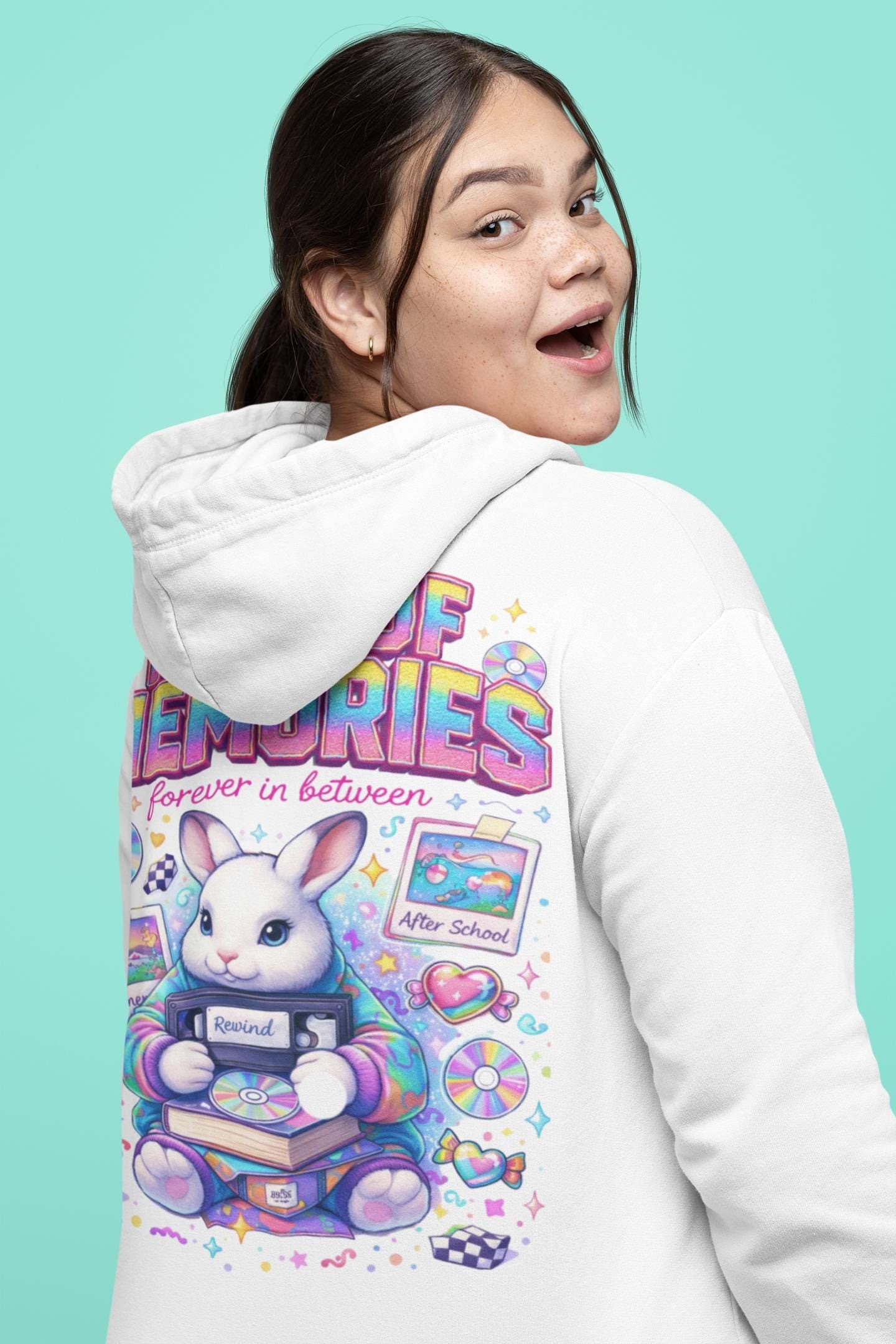 Nostalgic Memories bunny arcade hoodie | Retro gaming sweatshirt