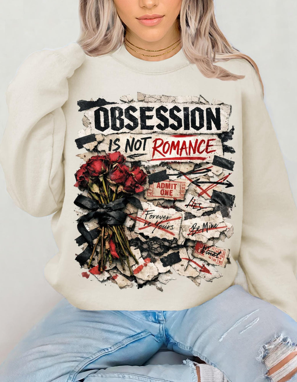 Obsession Is Not Romance Sweatshirt true Crime Romance Gift for Her