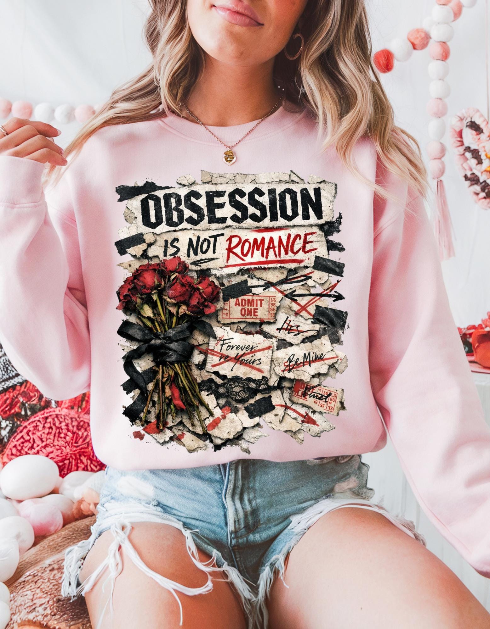 Obsession Is Not Romance Sweatshirt true Crime Romance Gift for Her