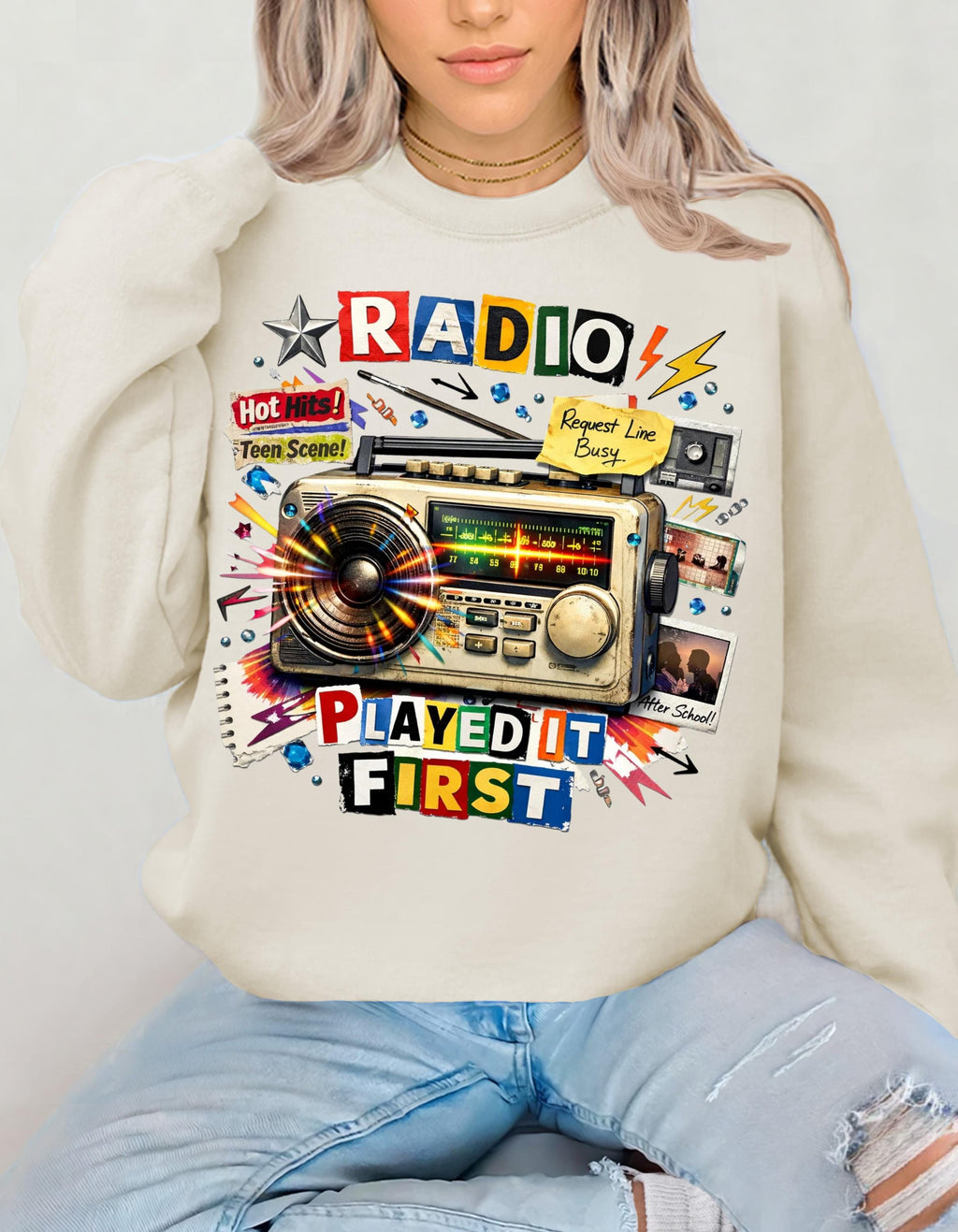 Radio Played It First 90s Grunge Sweatshirt | Skater Music Retro