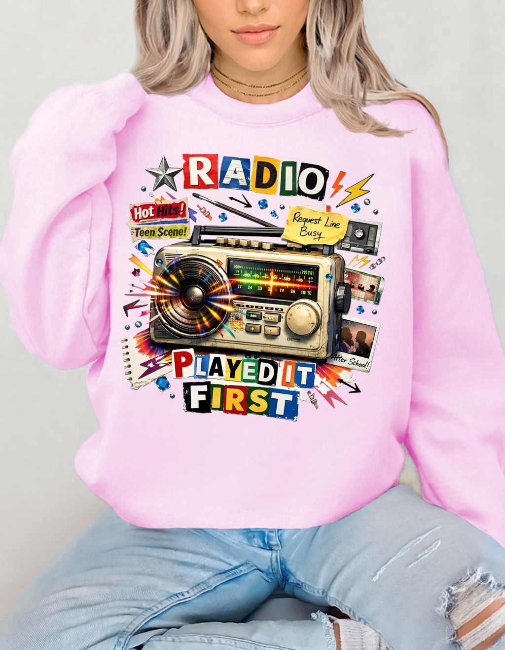 Radio Played It First 90s Grunge Sweatshirt | Skater Music Retro