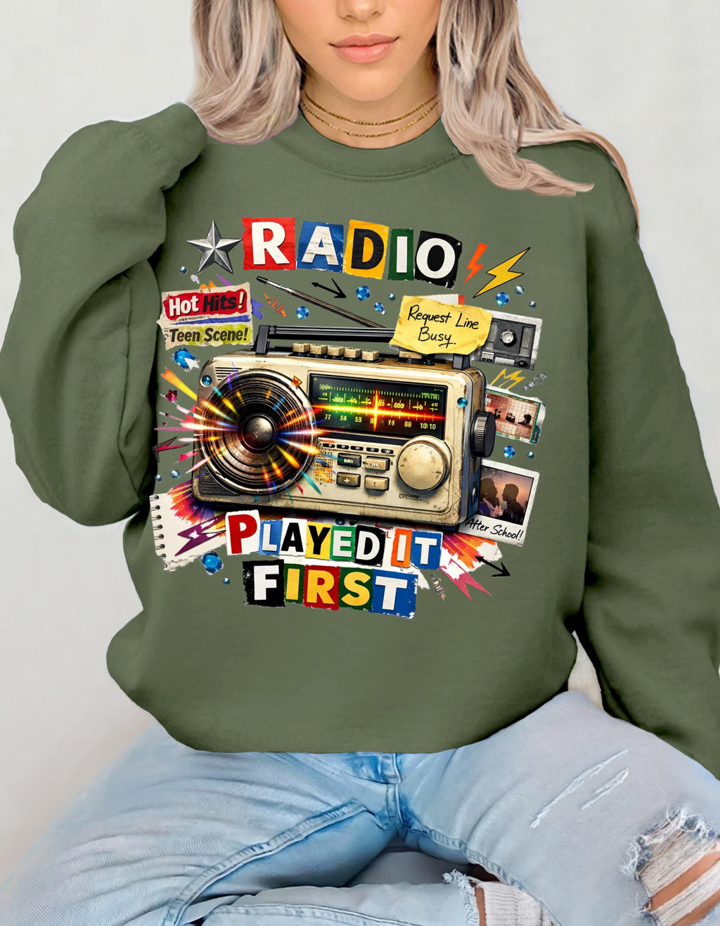 Radio Played It First 90s Grunge Sweatshirt | Skater Music Retro