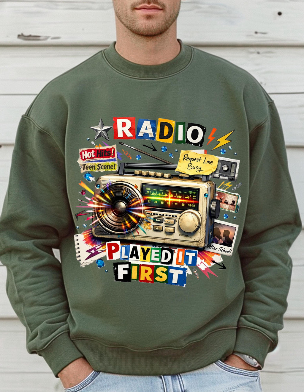 Radio Played It First 90s Grunge Sweatshirt | Skater Music Retro