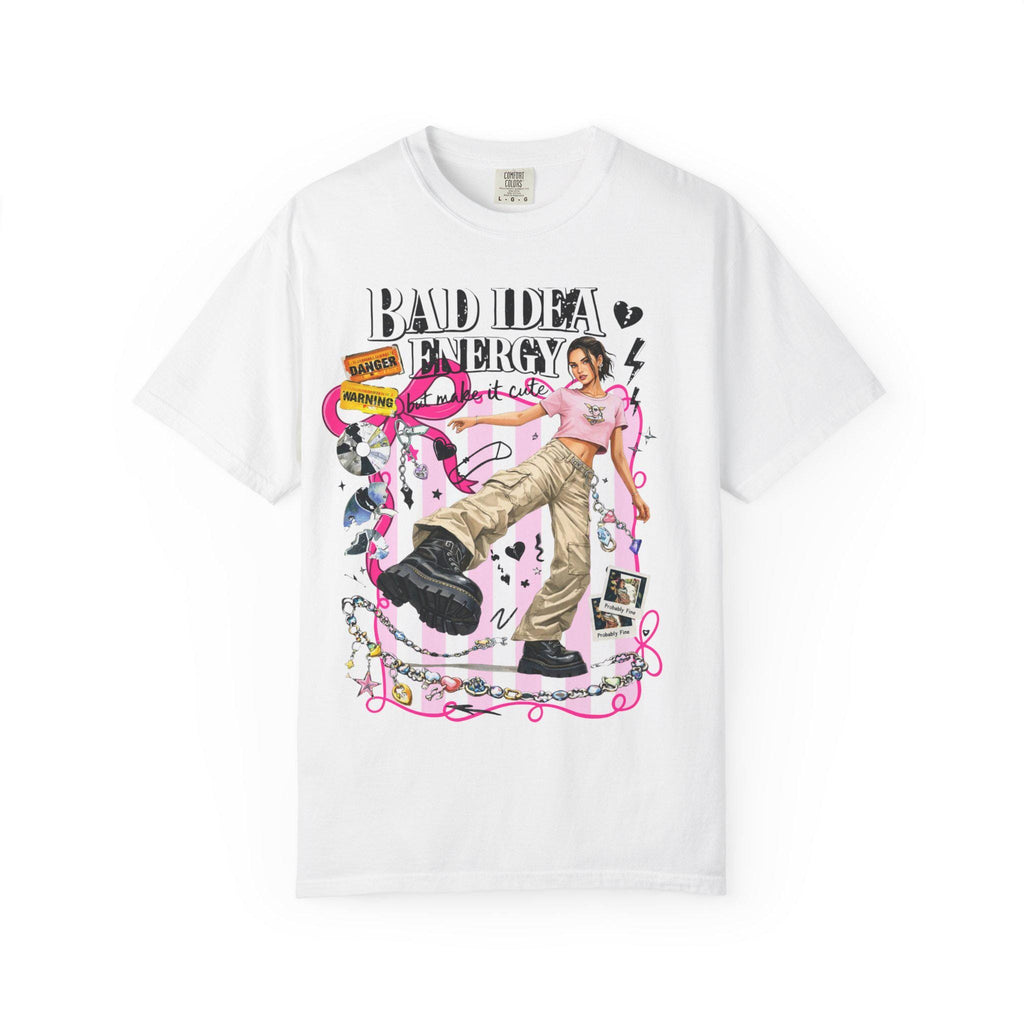 Bad Idea Energy Graphic Tee | Skater Girl Collage, Pink Accents