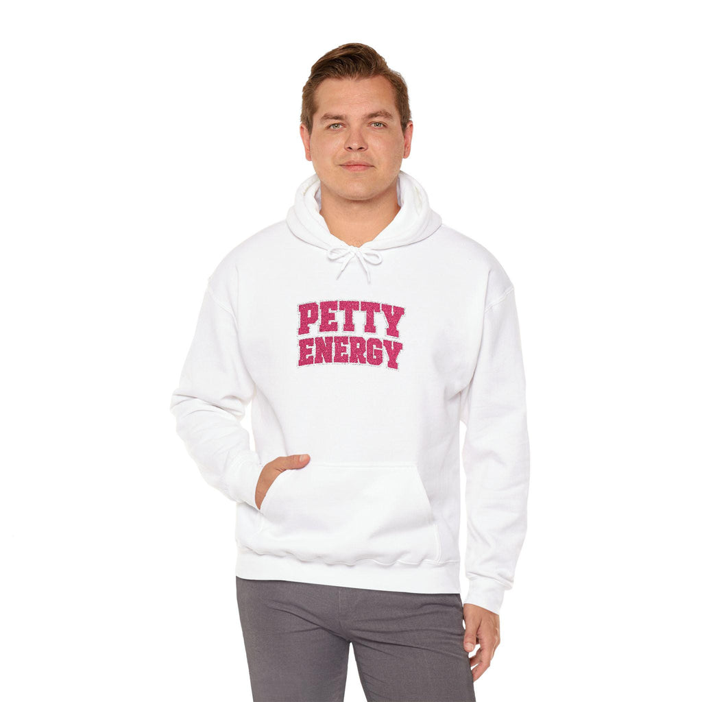 Faux Rhinestone embroidered "Petty Energy" Hoodie | Bling Pet Attitude Sweatshirt