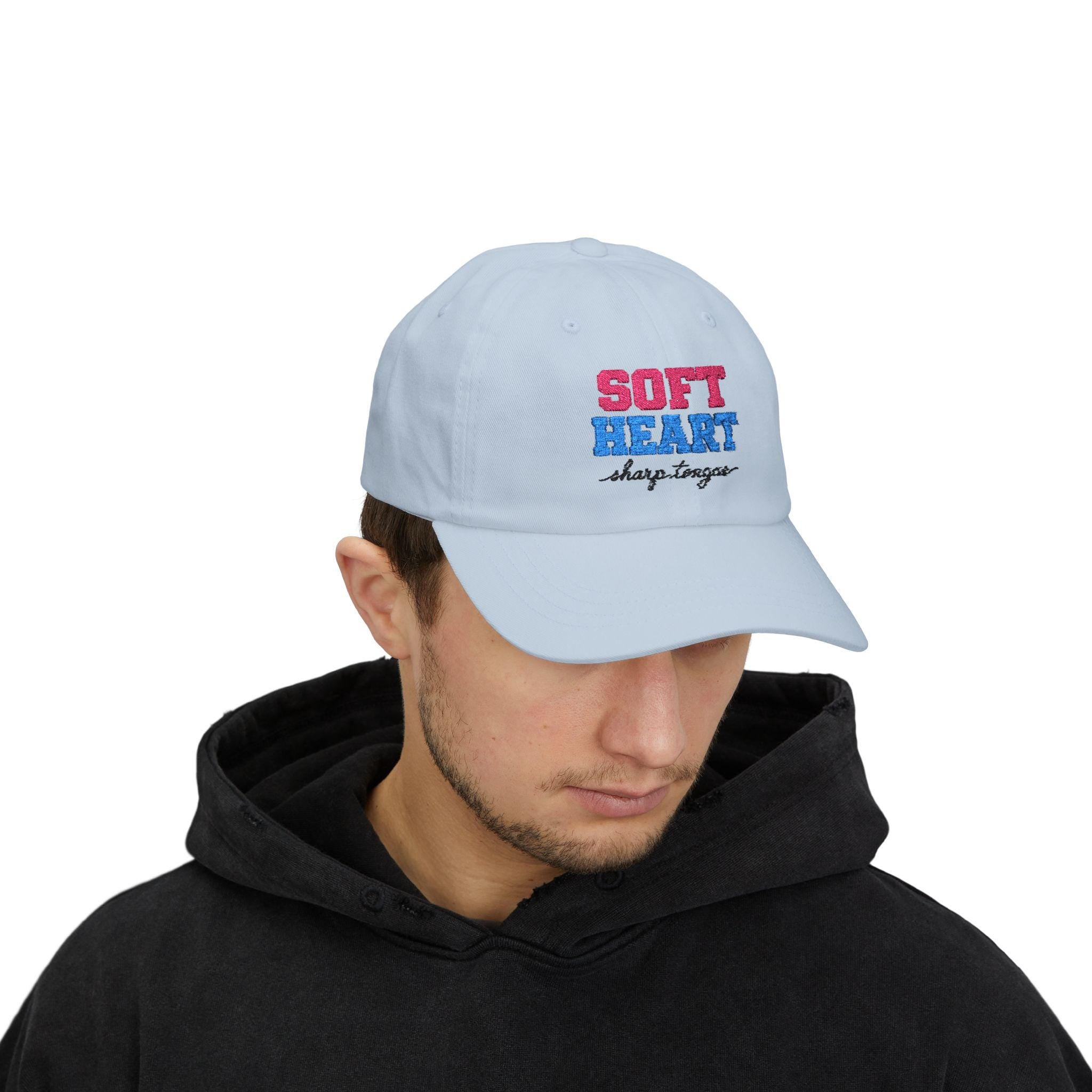 Soft Heart Sharp Tongue Dad Cap | Embroidered Heart & Script