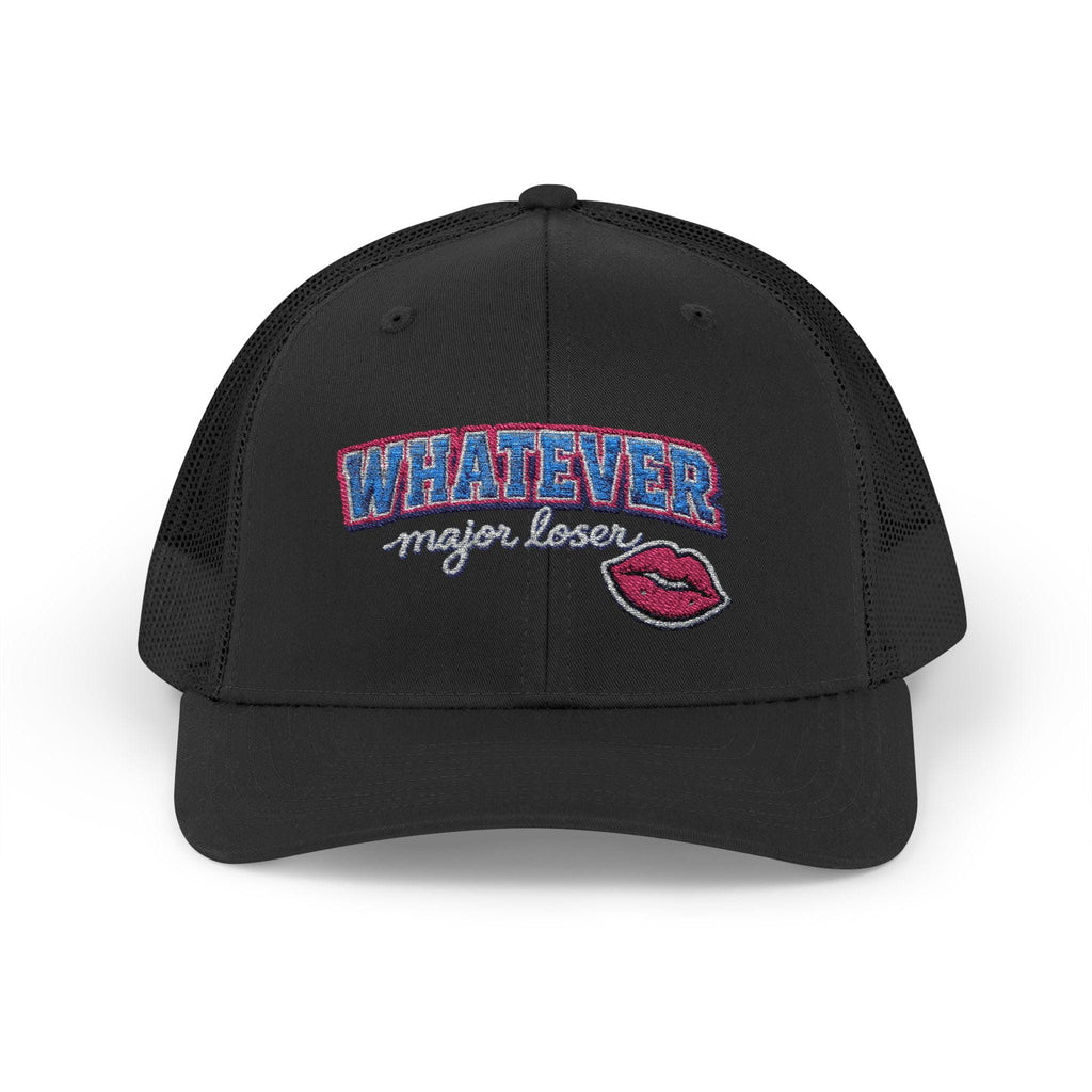 Whatever Maybe Later Snapback Cap | Embroidered Lip Patch, Sassy Text