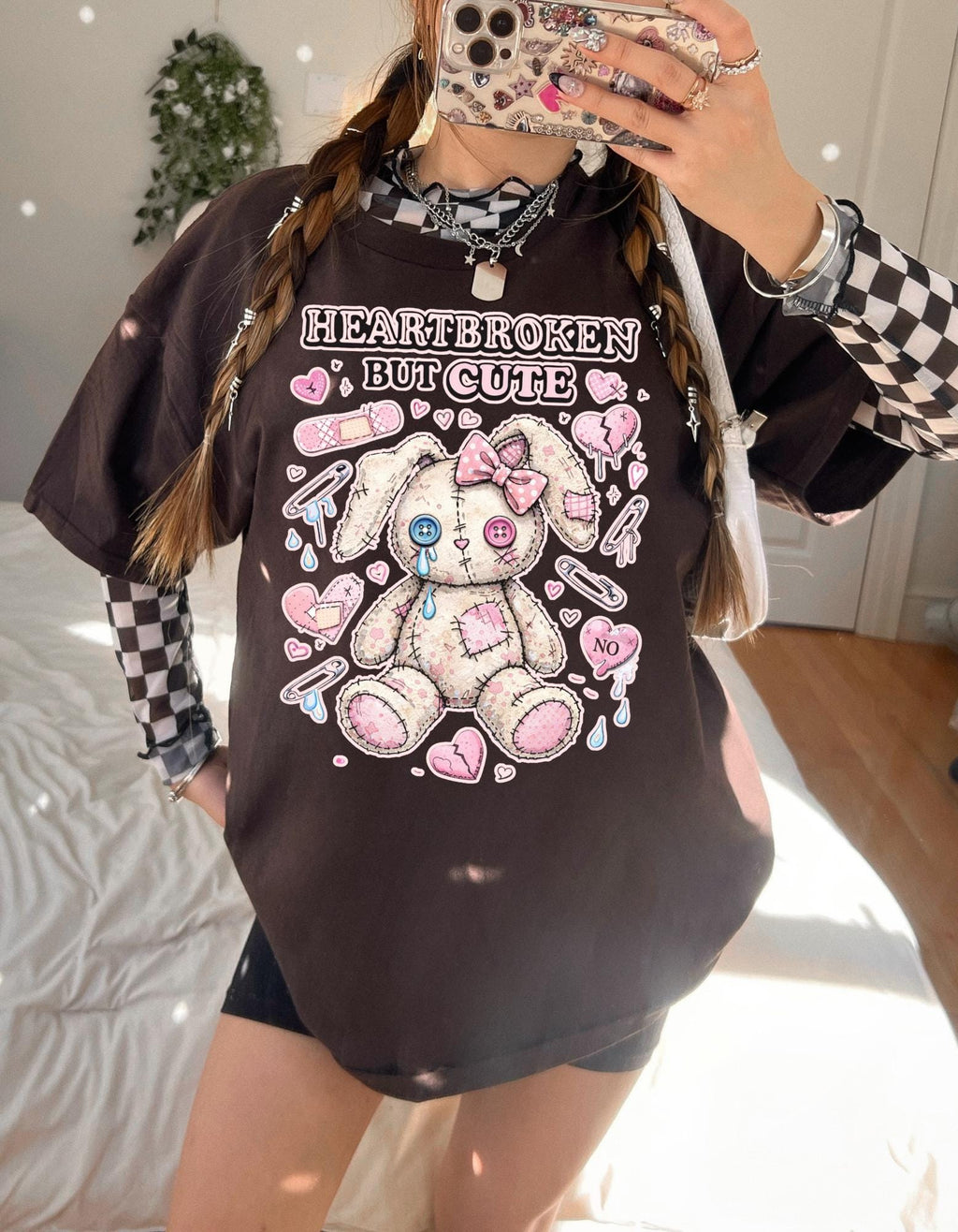 Heartbroken But Cute bunny plush T-Shirt | kawaii sad stuffed animal design