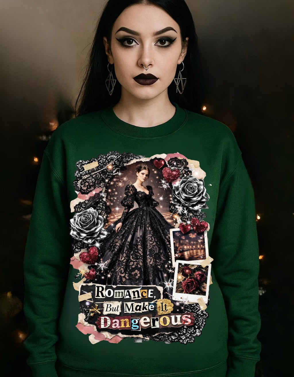 Gothic Regency Romance Crewneck Sweatshirt | Dark Romance Aesthetic