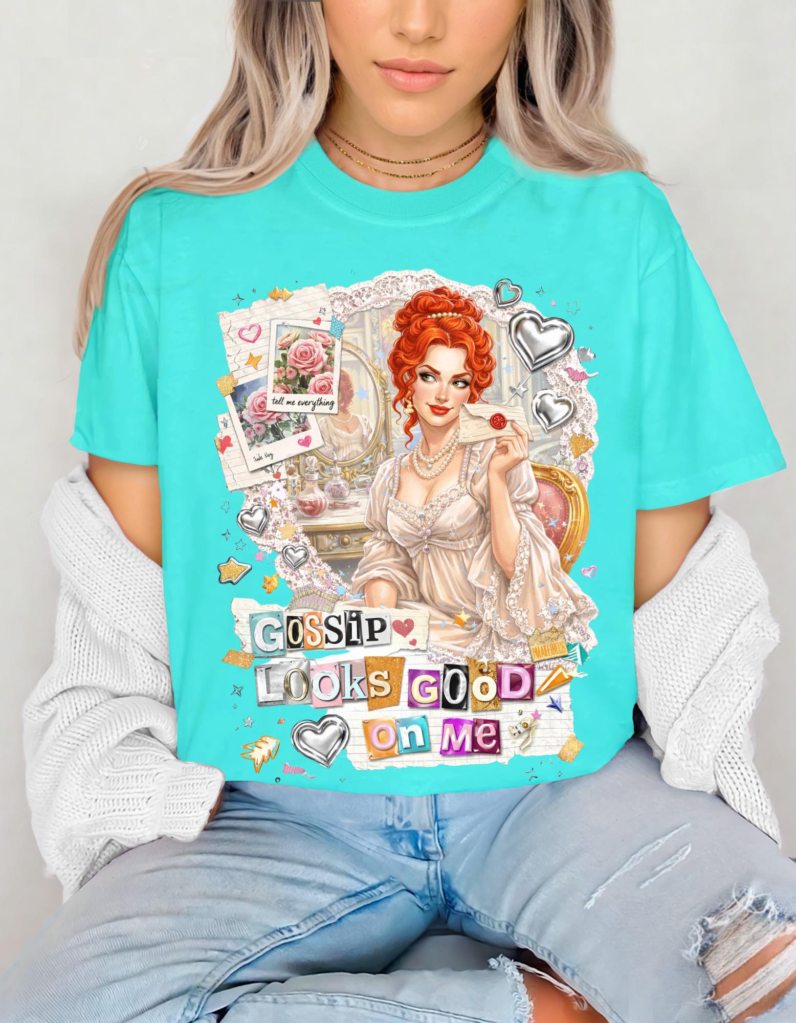 Gossip Looks Good On Me Tee | Vintage Pinup Woman Illustration
