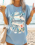 Somewhere Between Flights Graphic Tee Summer Unisex Travel T-Shirt Vacation Streetwear