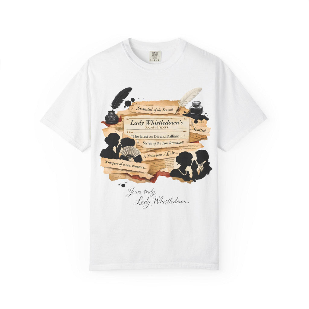 Victorian Lady Silhouettes T-Shirt | Vintage Quill & Floral Novelty Tee