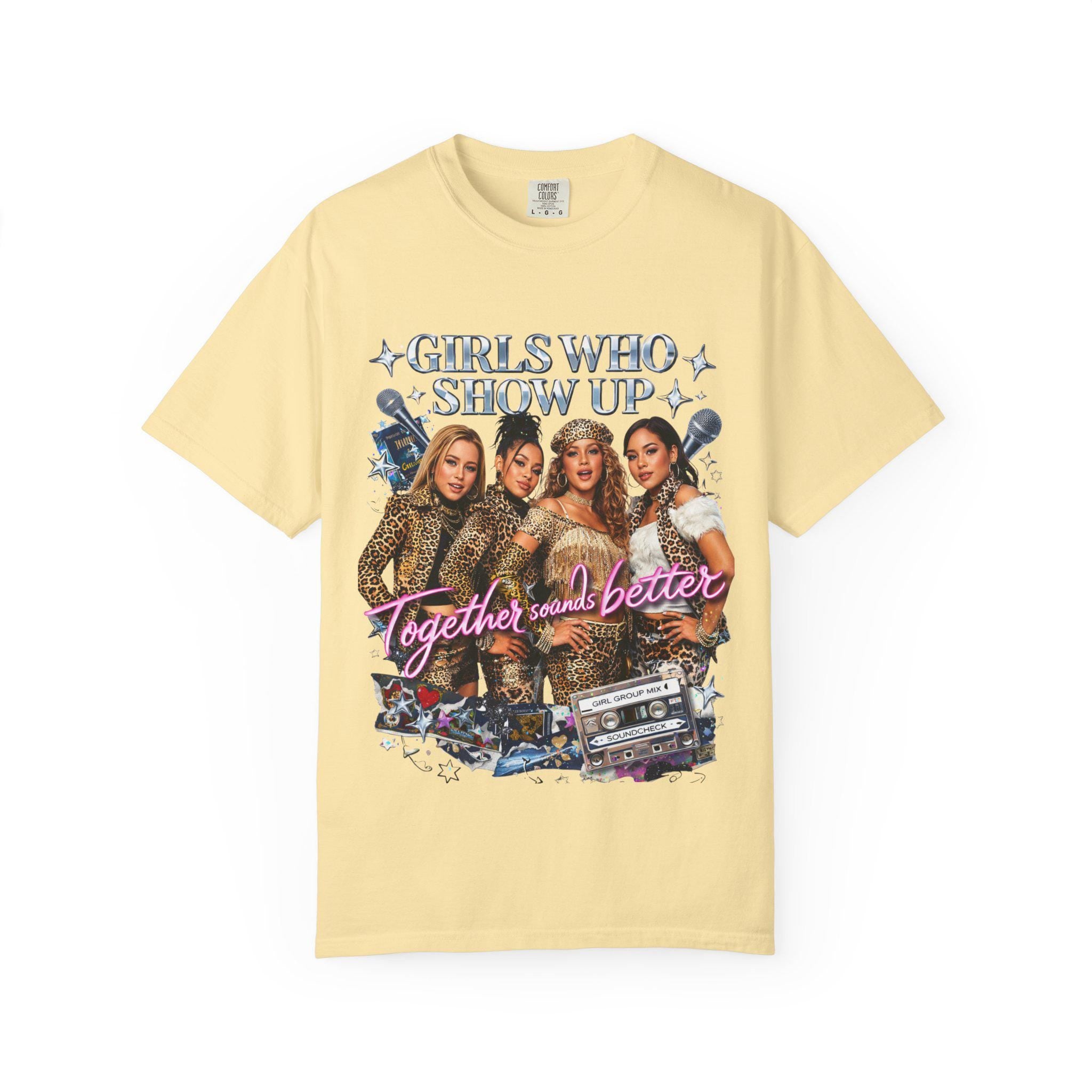 Leopard Girl Group Tee T-Shirt | Girls Who Show Up Y2K Pop Nostalgia Leopard Print