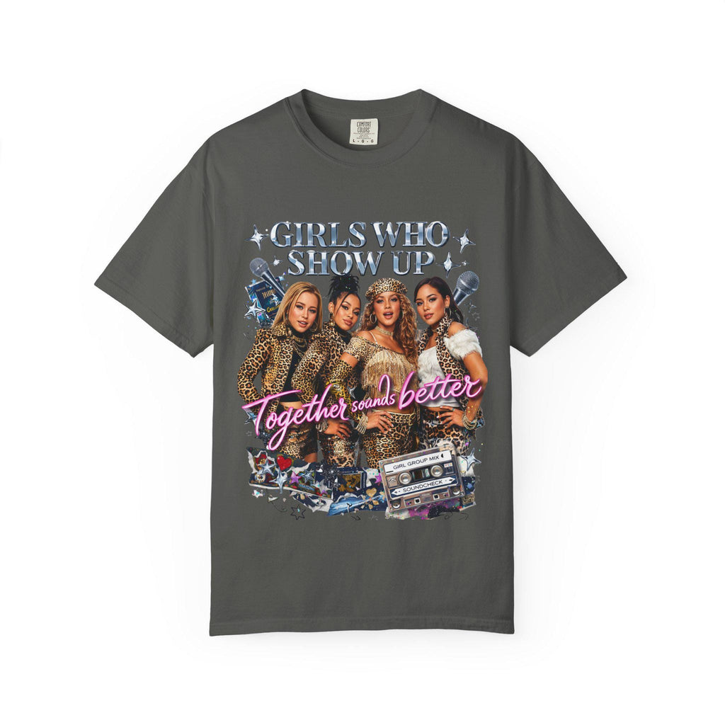 Leopard Girl Group Tee T-Shirt | Girls Who Show Up Y2K Pop Nostalgia Leopard Print