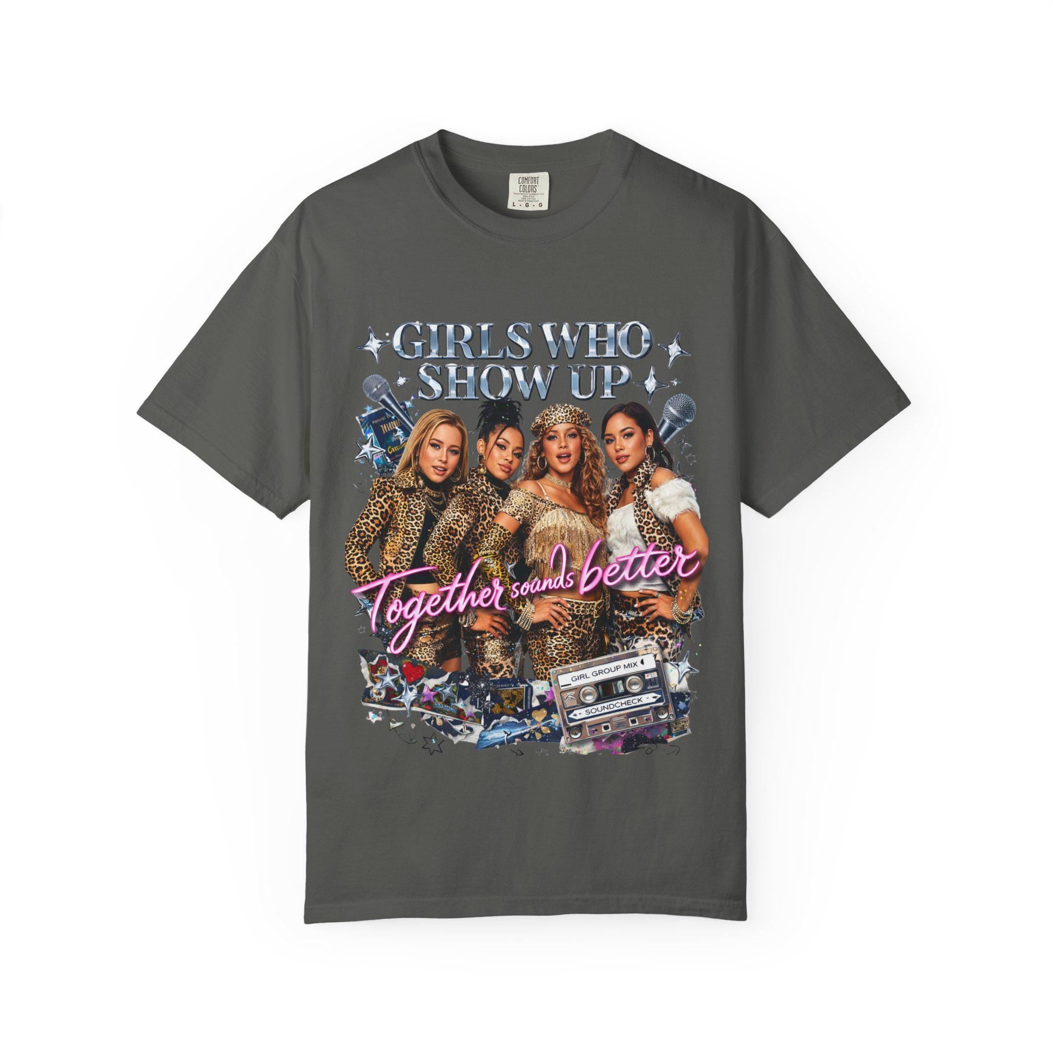 Leopard Girl Group Tee T-Shirt | Girls Who Show Up Y2K Pop Nostalgia Leopard Print
