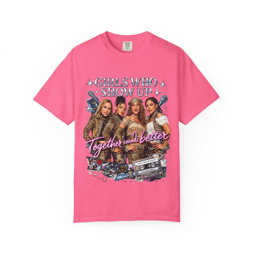 Leopard Girl Group Tee T-Shirt | Girls Who Show Up Y2K Pop Nostalgia Leopard Print