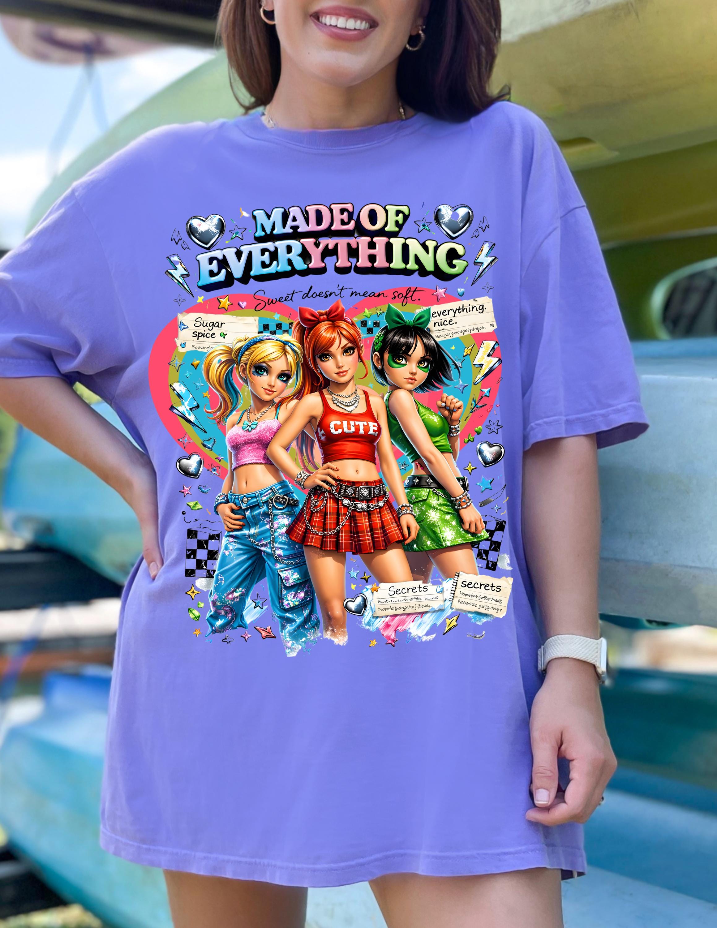 Y2K Cartoon Girl Trio Graphic T-shirt | Made of Everything Pop Culture Tee