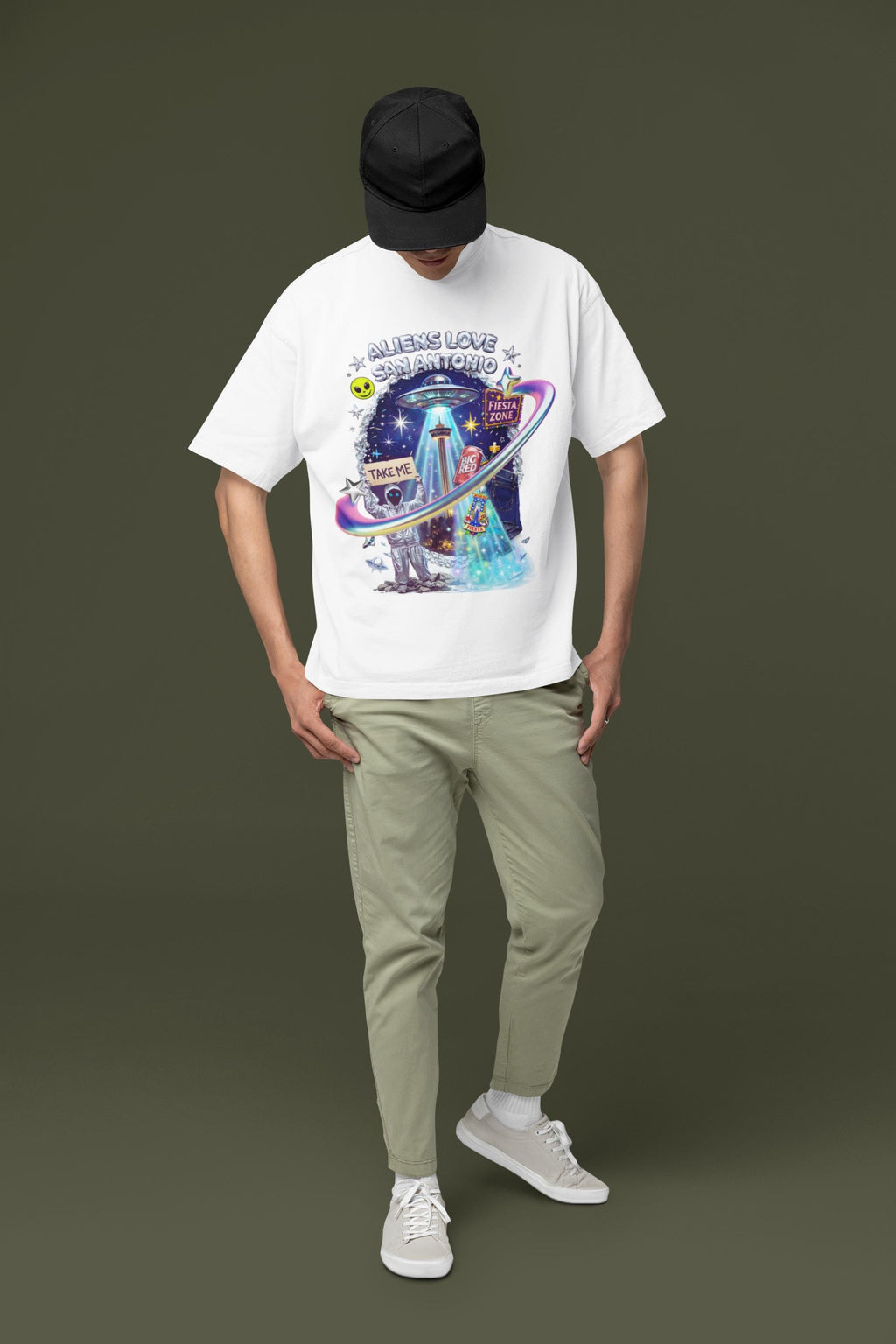 Aliens Love San Antonio T-Shirt | UFO Fiesta Zone Graphic Tee