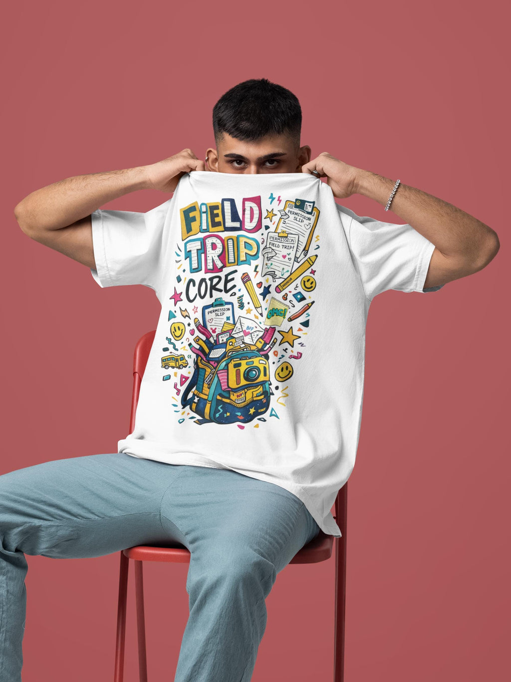 Field Trip Core backpack illustration T-Shirt | school adventure tee