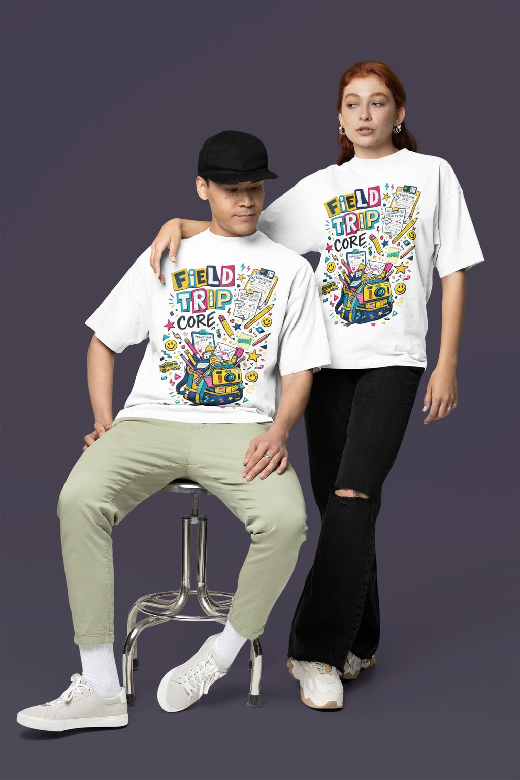 Field Trip Core backpack illustration T-Shirt | school adventure tee