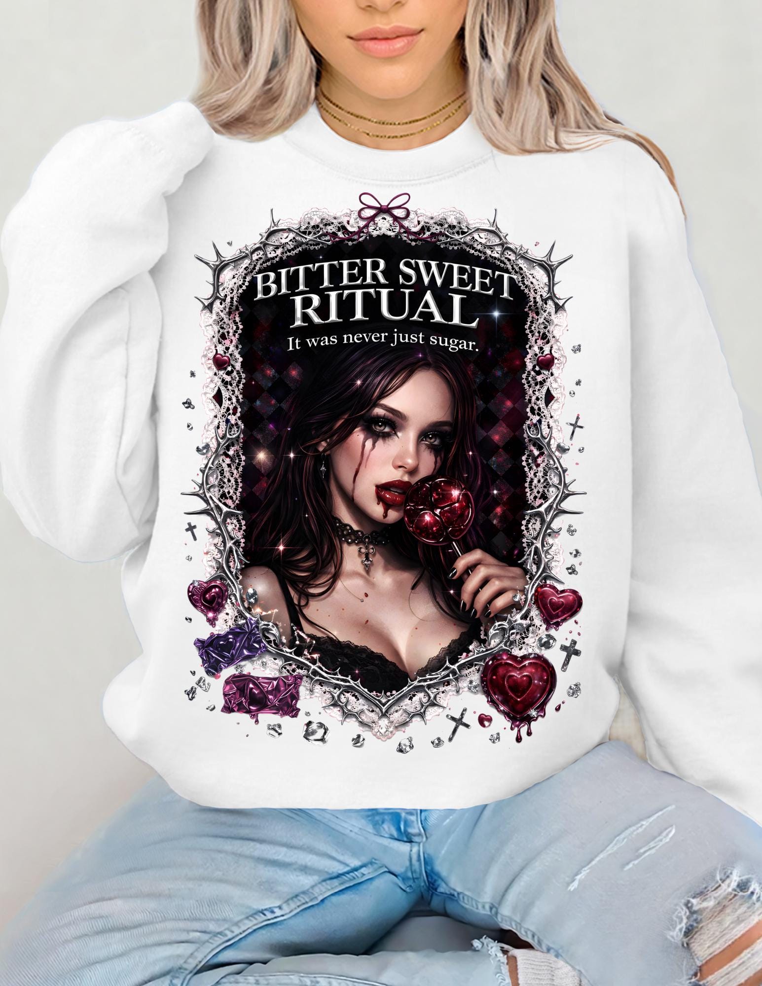 Bitter Sweet Ritual Vamp Candy Crewneck Sweatshirt
