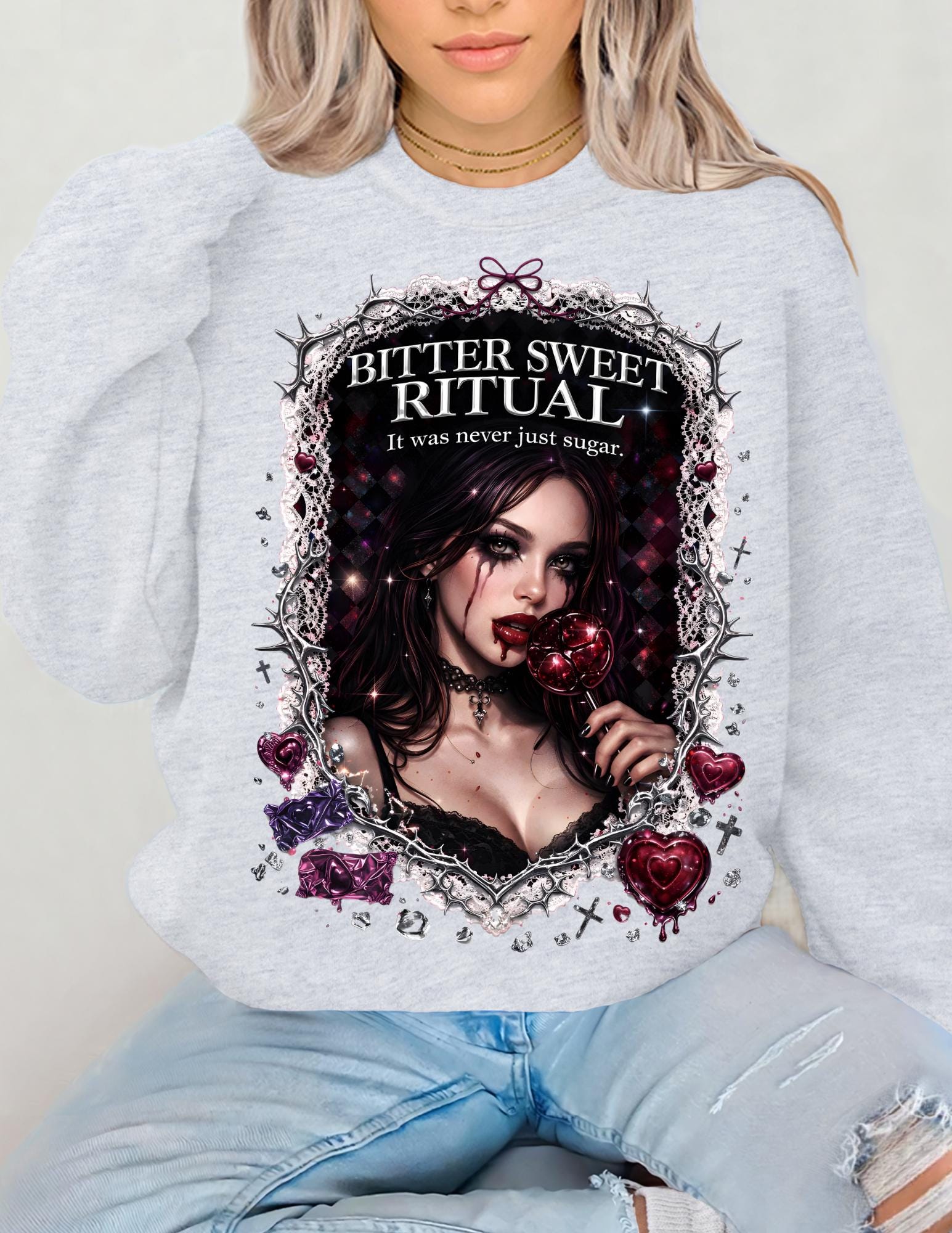 Bitter Sweet Ritual Vamp Candy Crewneck Sweatshirt