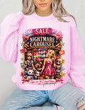 Nightmare Carousel Crewneck Sweatshirt | Spooky Circus Horror Gothic Halloween Dark Wear