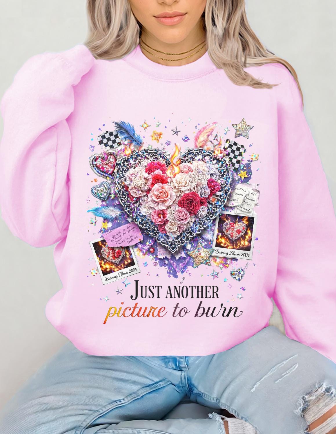 Picture Burn Breakup Sweatshirt | Sarcastic Relationship Humor Quote Tee for Heartbreak Recovery