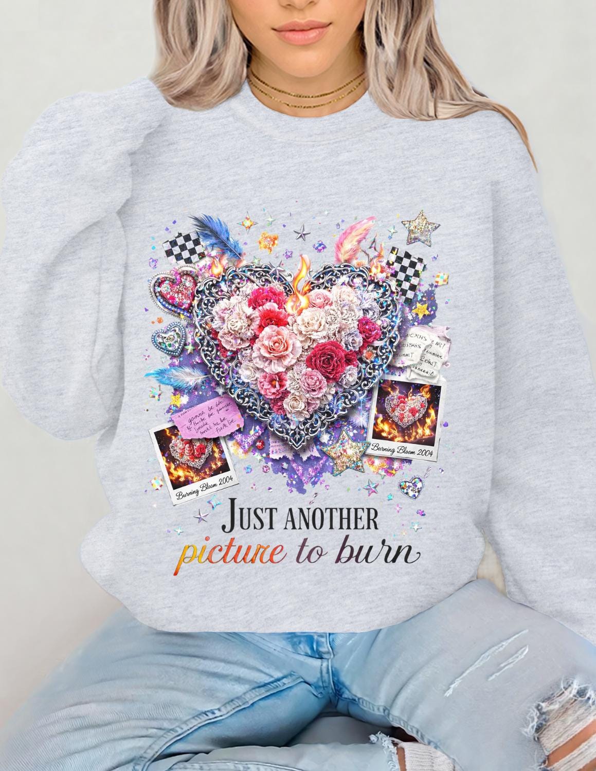 Picture Burn Breakup Sweatshirt | Sarcastic Relationship Humor Quote Tee for Heartbreak Recovery