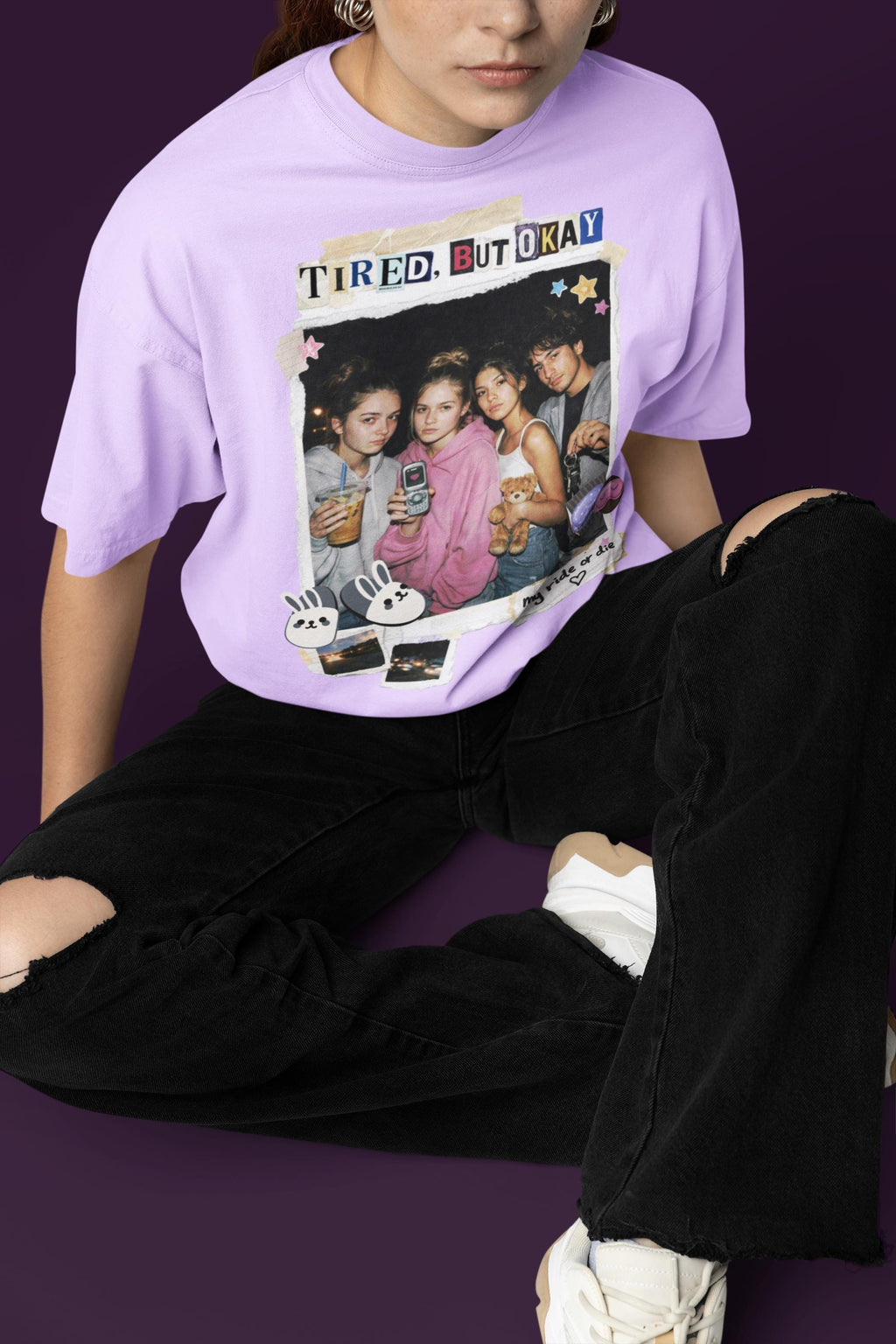 Tired But I'll Rally Graphic Tee | Y2K Zillennial Nostalgia