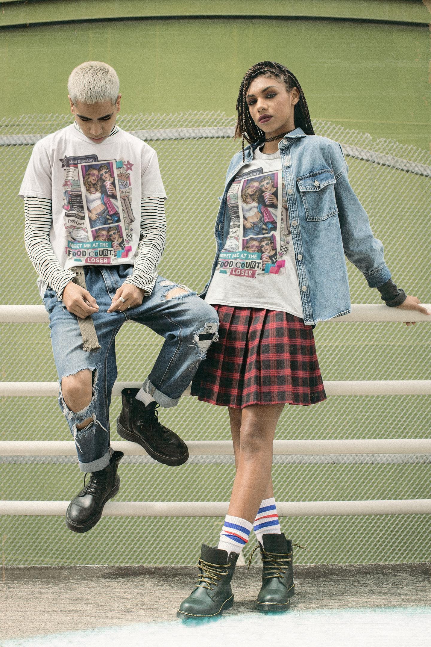 90s Mall Food Court T-Shirt | Vintage Collage Tee